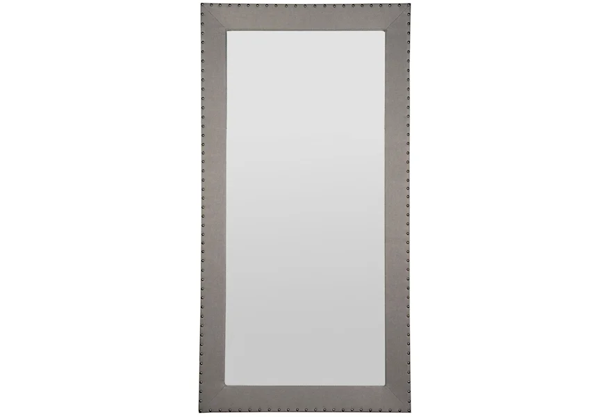 Thom Filicia Home Collection Corinithian Club Upholstered Floor Mirror by Vanguard Furniture at Esprit Decor Home Furnishings